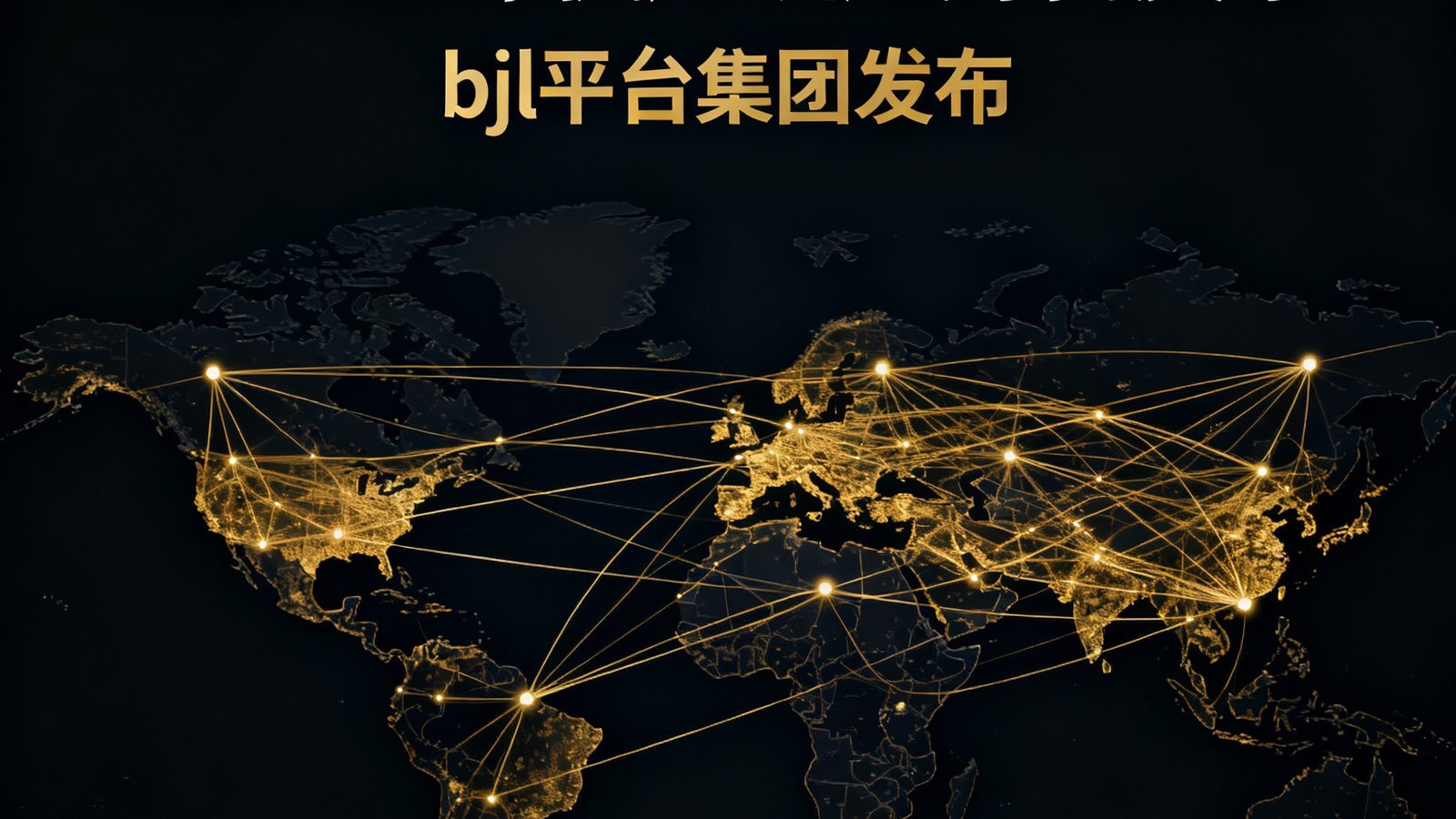 bjl平台集团发布的《2025全球供应链趋势白皮书》封面，设计简洁专业，以世界地图和物流网络线条为主要视觉元素，色调为深色底配金色线条
